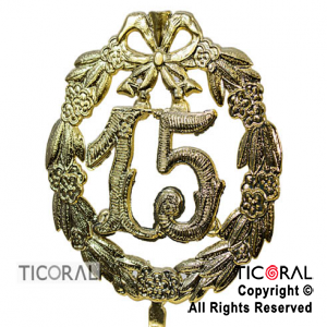 PLAQUETA CORONA N.15 ORO x 1
